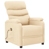 vidaXL Massage Recliner Cream Fabric