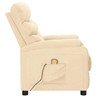 vidaXL Massage Recliner Cream Fabric