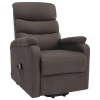 Vidaxl Power Lift Massage Recliner Taupe Fabric