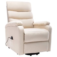 Vidaxl Power Lift Massage Recliner Cream Fabric