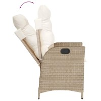 vidaXL 9 Piece Patio Dining Set with Cushions Beige Poly Rattan