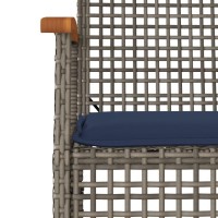 vidaXL 5 Piece Patio Dining Set with Cushions Gray Poly Rattan