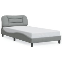 vidaXL Bed Frame with LED Lights Light Gray 39.4