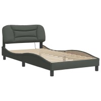 vidaXL Bed Frame with LED Lights Dark Gray 39.4