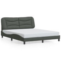 vidaXL Bed Frame with LED Lights Dark Gray 59.8