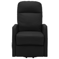 vidaXL Power Lift Massage Recliner Black Faux Leather