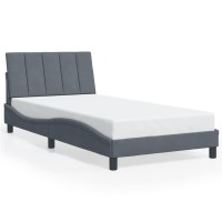 vidaXL Bed Frame with LED Lights Dark Gray 39.4