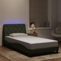 vidaXL Bed Frame with LED Lights Light Gray 39.4