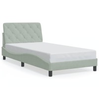 vidaXL Bed Frame with LED Lights Light Gray 39.4