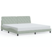 vidaXL Bed Frame with LED Lights Light Gray 76