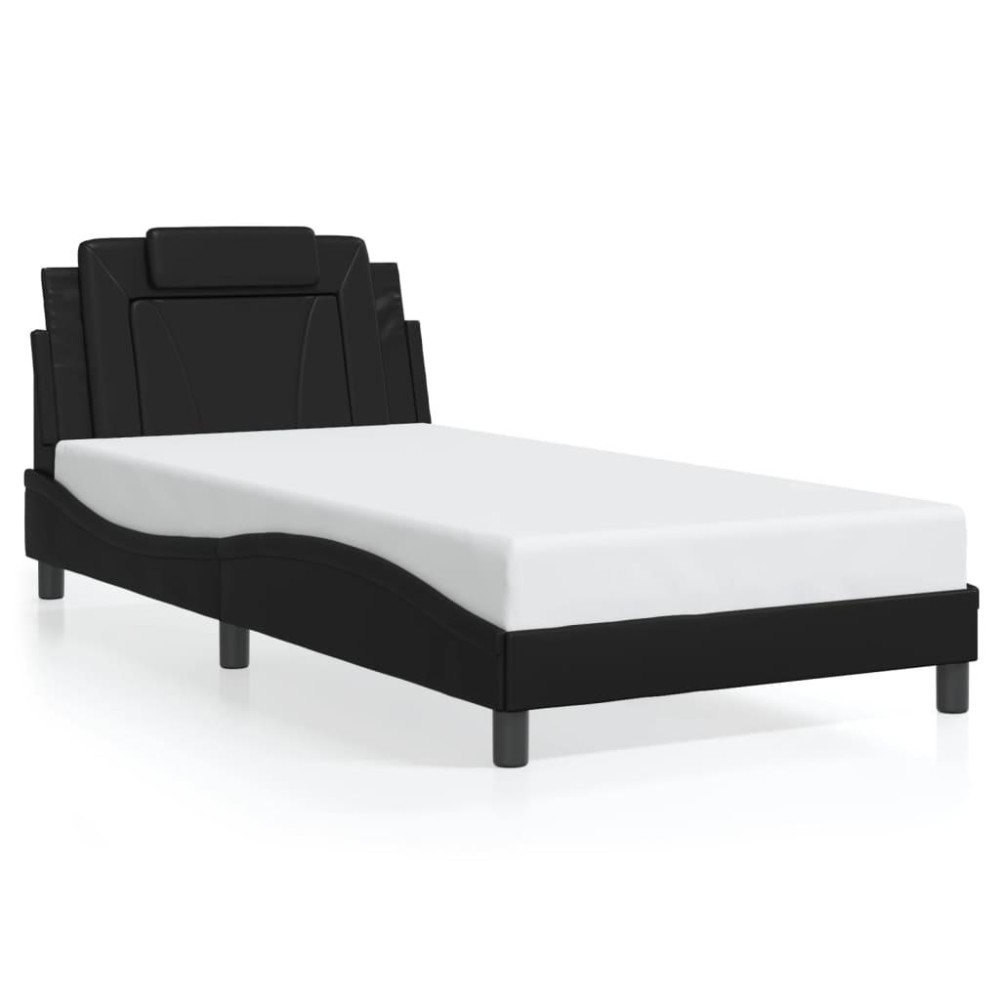 vidaXL Bed Frame with LED Lights Black 39.4