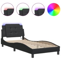 vidaXL Bed Frame with LED Light Black 39.4