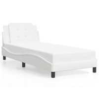 vidaXL Bed Frame with LED Light White 39.4