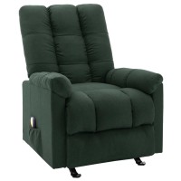 vidaXL Recliner Dark Green Fabric