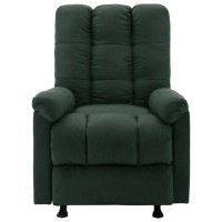 vidaXL Recliner Dark Green Fabric