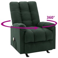 vidaXL Recliner Dark Green Fabric