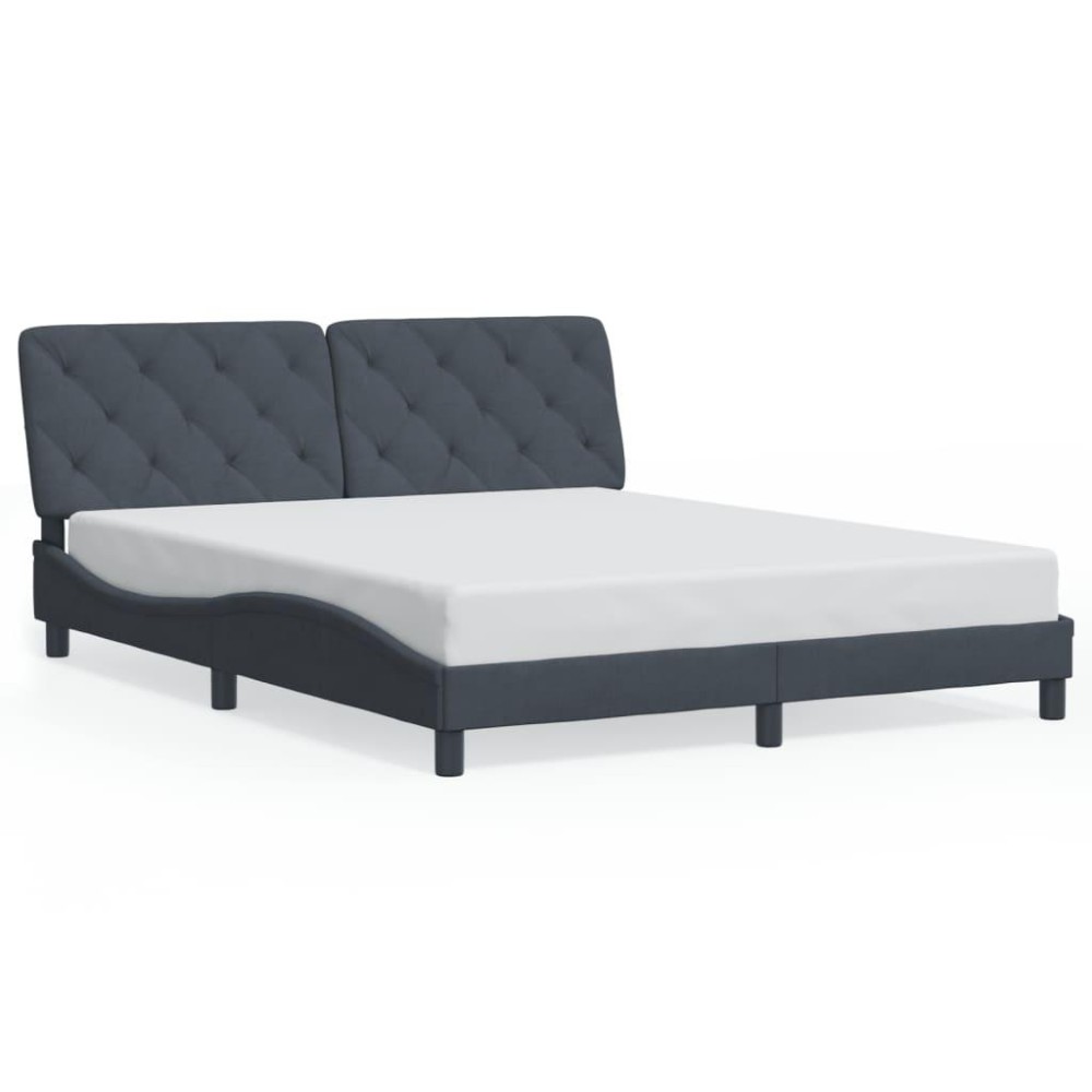 vidaXL Bed Frame with LED Light Dark Gray 59.8