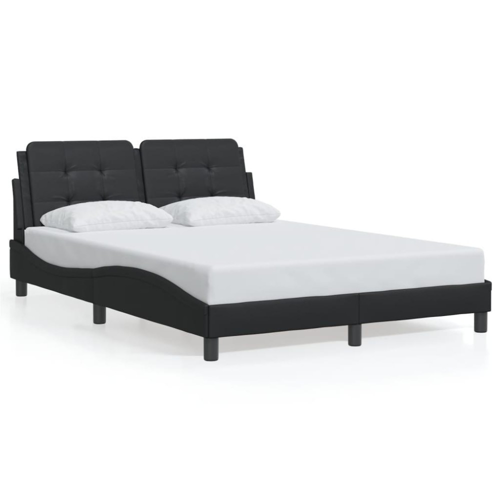 vidaXL Bed Frame with LED Light Black 53.9