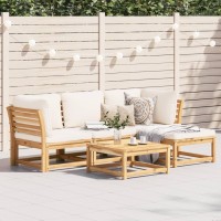 vidaXL 5 Piece Patio Lounge Set with Cushions Solid Wood Acacia