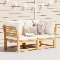 vidaXL Patio Sofa with Cushions 2-Seater Solid Wood Acacia