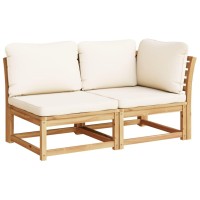 vidaXL 3 Piece Patio Lounge Set with Cushions Solid Wood Acacia