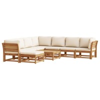 vidaXL 9 Piece Patio Lounge Set with Cushions Solid Wood Acacia