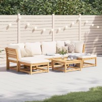 vidaXL 7 Piece Patio Lounge Set with Cushions Solid Wood Acacia