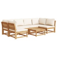 vidaXL 7 Piece Patio Lounge Set with Cushions Solid Wood Acacia