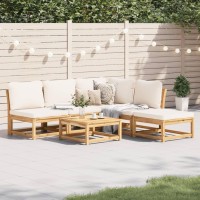 vidaXL 6 Piece Patio Lounge Set with Cushions Solid Wood Acacia