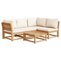 vidaXL 5 Piece Patio Lounge Set with Cushions Solid Wood Acacia