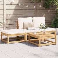 vidaXL 4 Piece Patio Lounge Set with Cushions Solid Wood Acacia