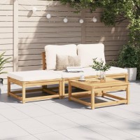 vidaXL 4 Piece Patio Lounge Set with Cushions Solid Wood Acacia