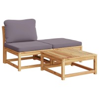 vidaXL 5 Piece Patio Lounge Set with Cushions Solid Wood Acacia