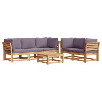 vidaXL 6 Piece Patio Lounge Set with Cushions Solid Wood Acacia