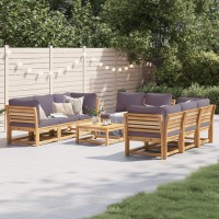 vidaXL 9 Piece Patio Lounge Set with Cushions Solid Wood Acacia