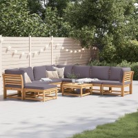 vidaXL 9 Piece Patio Lounge Set with Cushions Solid Wood Acacia