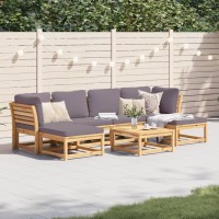 vidaXL 7 Piece Patio Lounge Set with Cushions Solid Wood Acacia