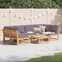 vidaXL 7 Piece Patio Lounge Set with Cushions Solid Wood Acacia