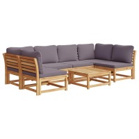 vidaXL 7 Piece Patio Lounge Set with Cushions Solid Wood Acacia