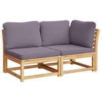 vidaXL 7 Piece Patio Lounge Set with Cushions Solid Wood Acacia