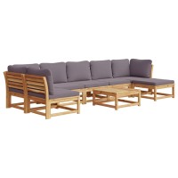 vidaXL 8 Piece Patio Lounge Set with Cushions Solid Wood Acacia