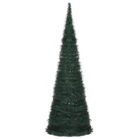 vidaXL Pop-up String Artificial Pre-lit Christmas Tree Green 6 ft