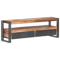 Vidaxl Tv Cabinet 47.2X11.8X15.7 Solid Wood With Sheesham Finish