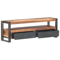 Vidaxl Tv Cabinet 47.2X11.8X15.7 Solid Wood With Sheesham Finish
