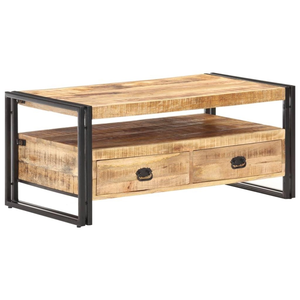 Vidaxl Coffee Table 39.4X21.7X17.7 Rough Mango Wood