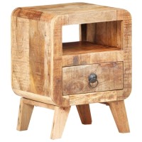 Vidaxl Bedside Cabinet 11.8X11.8X16.1 Rough Mango Wood