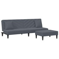 vidaXL 2 Piece Sofa Set with Pillows Dark Gray Velvet