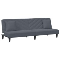 vidaXL 2 Piece Sofa Set with Pillows Dark Gray Velvet