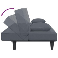 vidaXL 2 Piece Sofa Set with Pillows Dark Gray Velvet