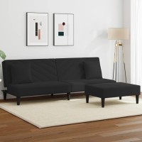 vidaXL 2 Piece Sofa Set with Pillows Black Velvet